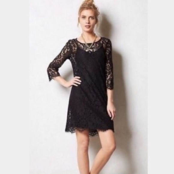 Anthropologie | Dresses | Anthropologie Hd In Paris Black Lace Dress |  Poshmark
